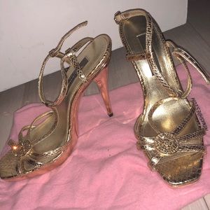Gold Nina Heels